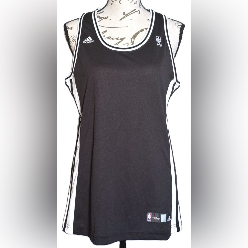 Black/White Women's Adidas NBA for Her Blank Sleeveless Tank Jersey NWOT